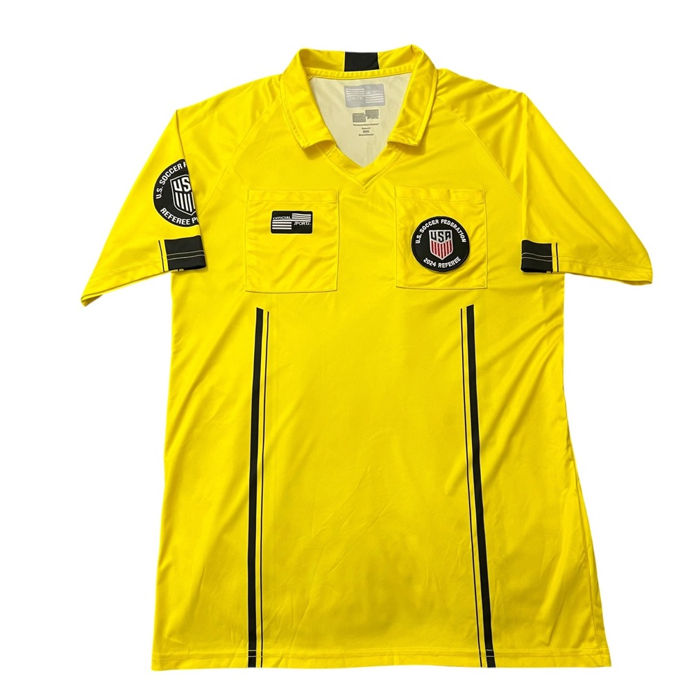 Official Sports USSF Pro Soccer Referee Jersey Yellow Men's M Blockecore